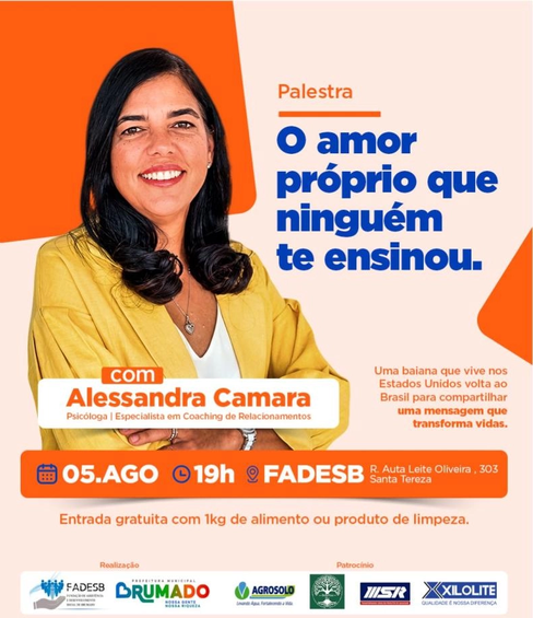 Autoconhecimento e autoestima são temas de palestra que será promovida pela Prefeitura e FADESB