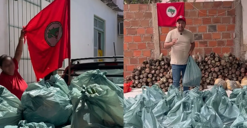 Líder do MST distribui 500 cestas citando nome dos candidatos em Itaberaba; entenda
