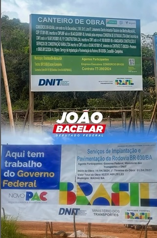 Deputado Bacelar comemora conquista da pavimentação da BR-030