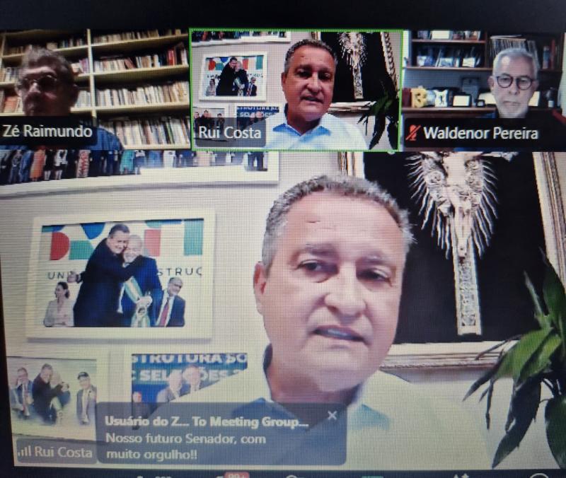 Plenária virtual do Deputado Waldenor e Zé Raimundo reúne Rui Costa, 16 prefeitos, 67 vereadores e 285 lideranças de cinco regiões da Bahia