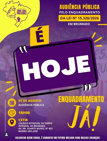 É hoje a Audiência Pública Pelo Enquadramento da Lei nº. 15.326/2026.