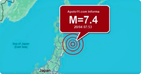 Terremoto de magnitude 7,5 atinge o Japão e gera alerta de tsunami.