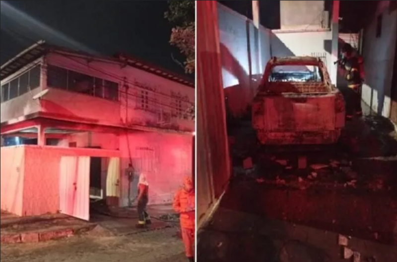 Incêndio destrói carro em garagem de residência em Guanambi