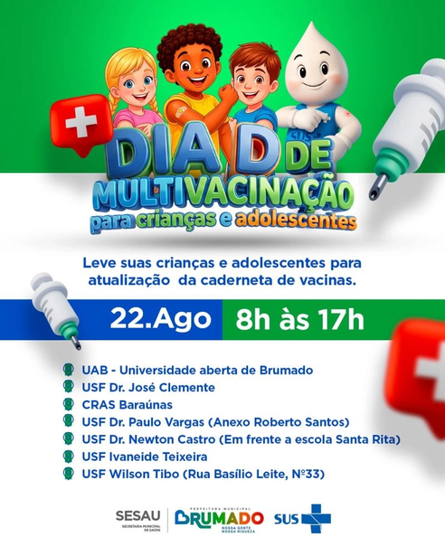 Dia D da Multivacinação acontece neste sábado em Brumado