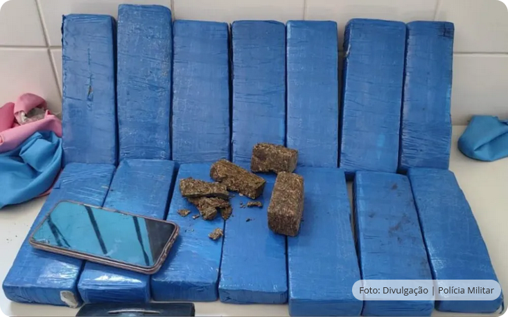Homem é preso com 14,5 kg de maconha em ônibus na BR-030, em Guanambi